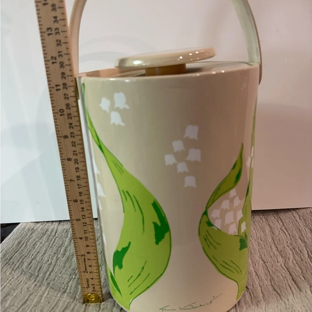 1970s Vintage Gloria Vanderbilt Floral Vinyl Ice Bucket